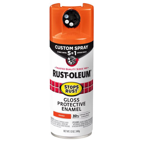 Rust-Oleum Stops Rust Custom Spray 5-in-1 Gloss Orange Spray Paint 12 oz