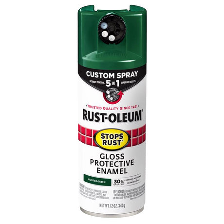 Rust-Oleum Stops Rust Custom Spray 5-in-1 Gloss Hunter Green Spray Paint 12 oz