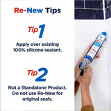 GE Re-New White Silicone Kitchen and Bath Caulk Sealant 9.5 oz