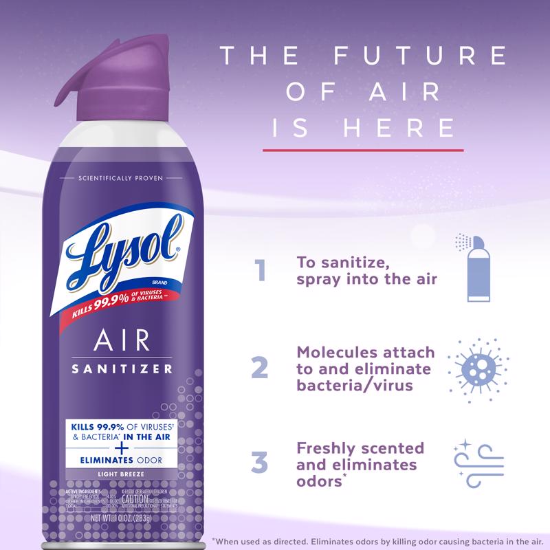 Lysol Light Breeze Scent Air Sanitizer 10 oz 1 pk