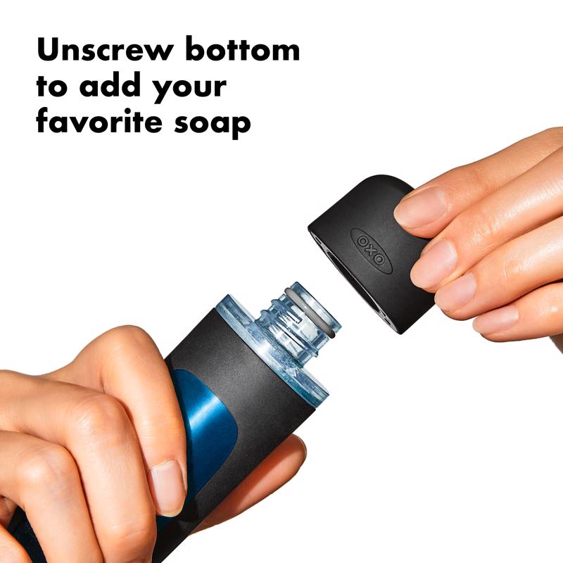 OXO Good Grips 1 in. W Soft/Medium Bristle Plastic/Rubber Handle Soap Dispensing Scrubber Brush