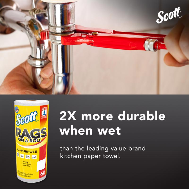 Scott Rags On a Roll Cleaning Cloth 9.4 in. W X 11 in. L 60 sheet 1 pk