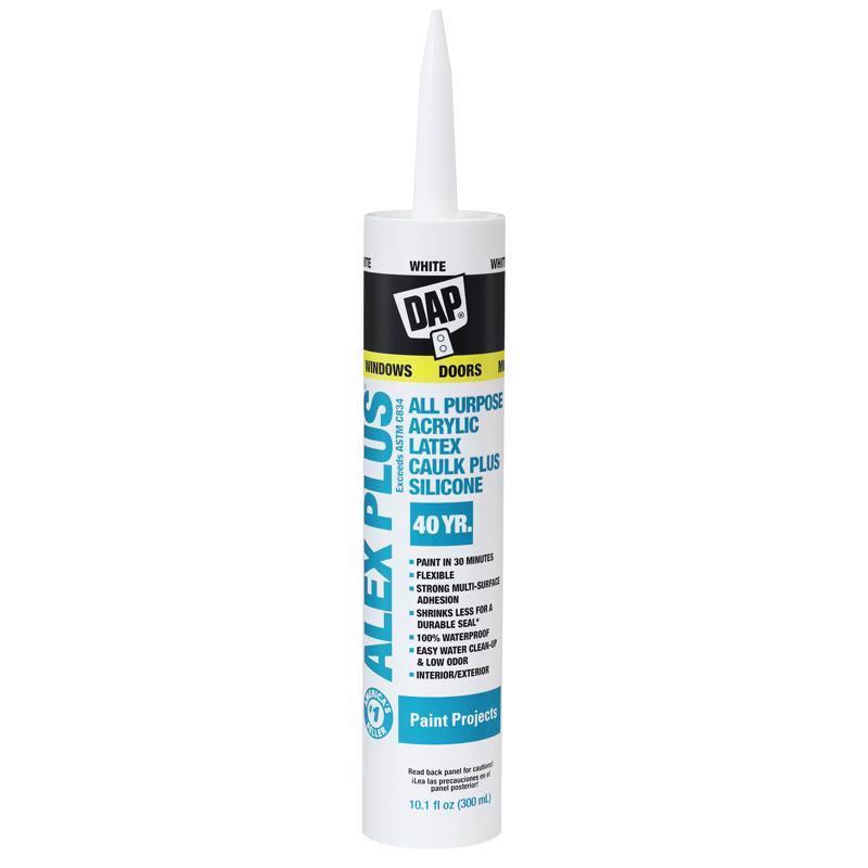 DAP Alex Plus White Siliconized Acrylic Latex All Purpose Caulk 10.1 oz