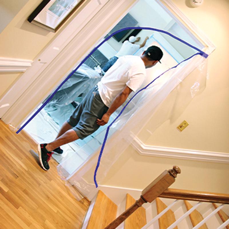 Trimaco E-Z Up 36 in. W X 84 in. L Clear Plastic Dust Barrier Door Kit