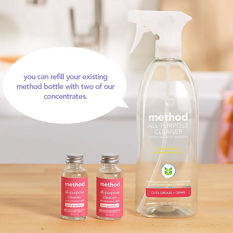 Method Pink Grapefruit Scent Concentrated All Purpose Cleaner Refill Liquid 1 oz