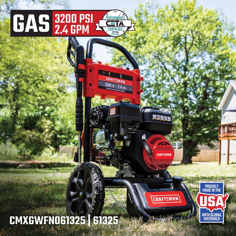 Craftsman (49-State) CMXGWFN061325 CRX 3200 psi Gas 2.4 gpm Pressure Washer