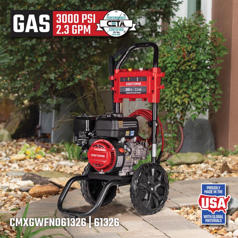 Craftsman (49-State) CMXGWFN061326 CRX 3000 psi Gas 2.3 gpm Pressure Washer