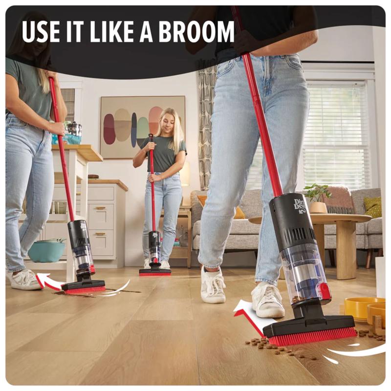 Dirt Devil Broom Vac Bagless Cordless Standard Filter Rechargeable Sweeper