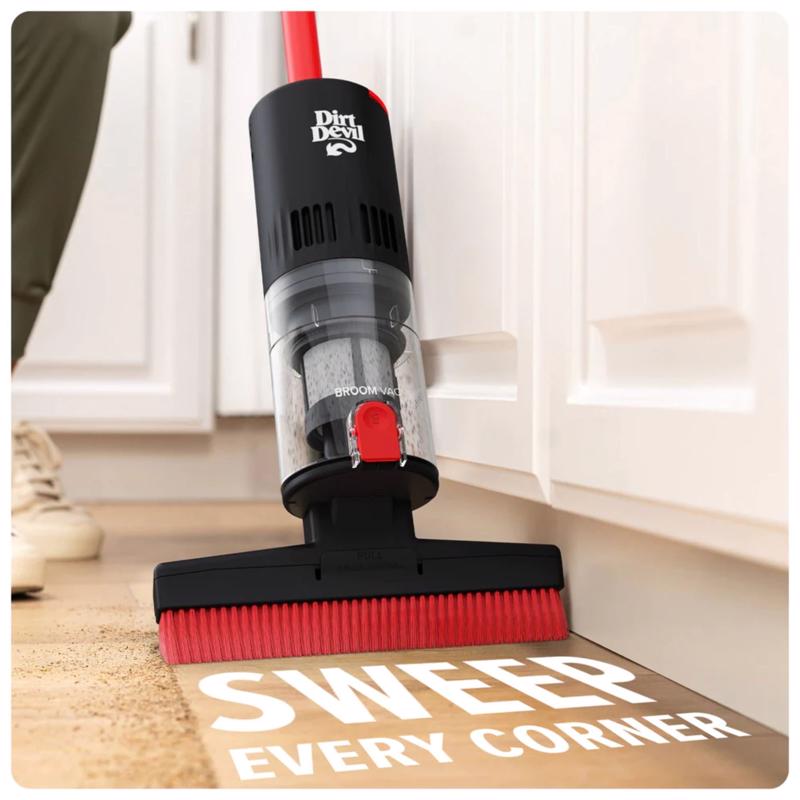 Dirt Devil Broom Vac Bagless Cordless Standard Filter Rechargeable Sweeper