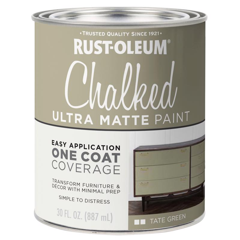 Rust-Oleum Chalked Ultra Matte Tate Green Water-Based Acrylic Chalk Paint 30 oz
