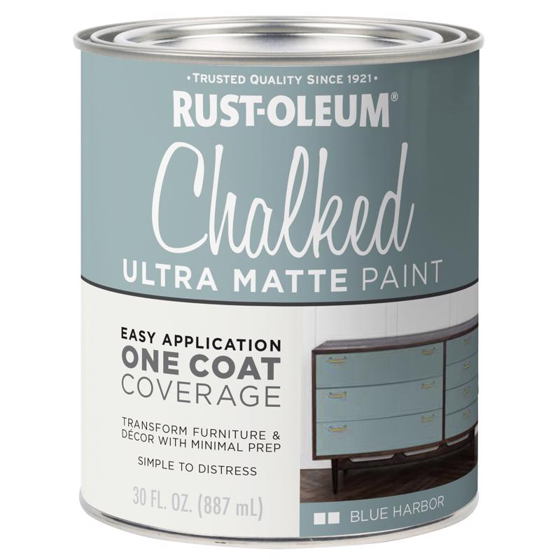 Rust-Oleum Chalked Ultra Matte Blue Harbor Water-Based Acrylic Chalk Paint 30 oz