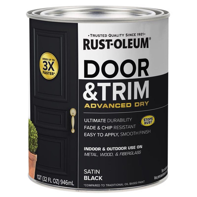 DOOR PAINT SATIN BLK 1QT