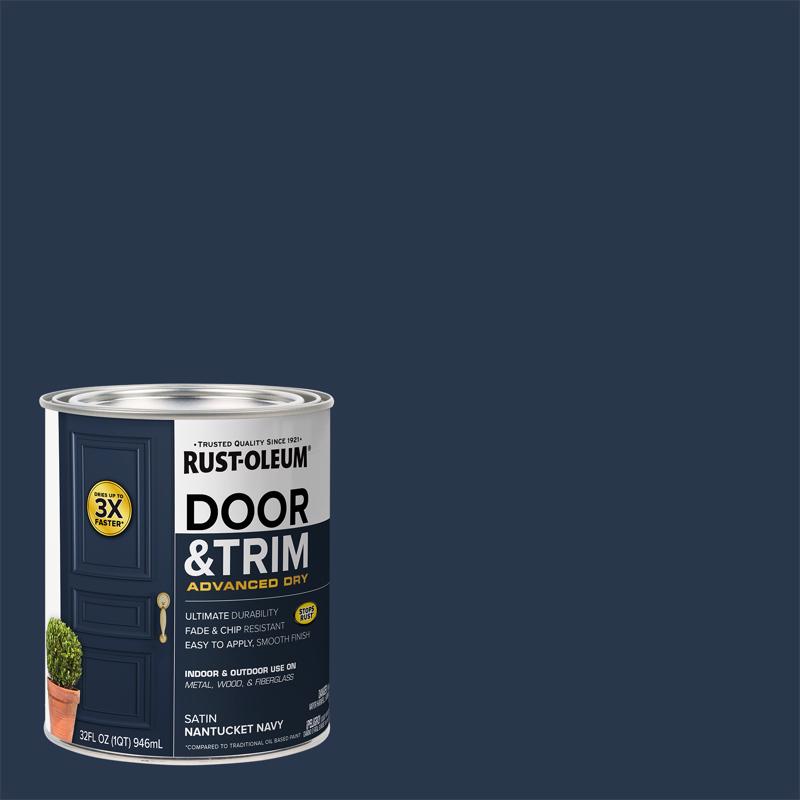 Rust-Oleum Stops Rust Satin Nantucket Tint Base Door Paint Exterior and Interior 1 qt