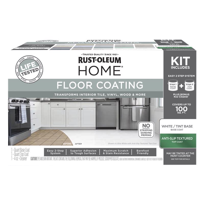 Rust-Oleum HOME Anti-Slip Textured White Tint Base Floor Coating Kit 1 qt