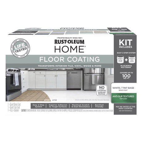 Rust-Oleum HOME Anti-Slip Textured White Tint Base Floor Coating Kit 1 qt