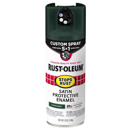 Rust-Oleum Stops Rust 5-in-1 Indoor/Outdoor Satin Hunter Green Oil-Based Oil Modified Alkyd Protecti