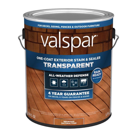 Valspar Transparent Redwood Natural tone Stain and Sealer 1 gal