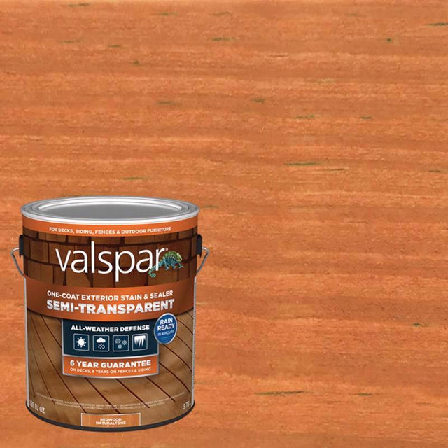 Valspar One-Coat Semi-Transparent Redwood Naturaltone Stain and Sealer 1 gal
