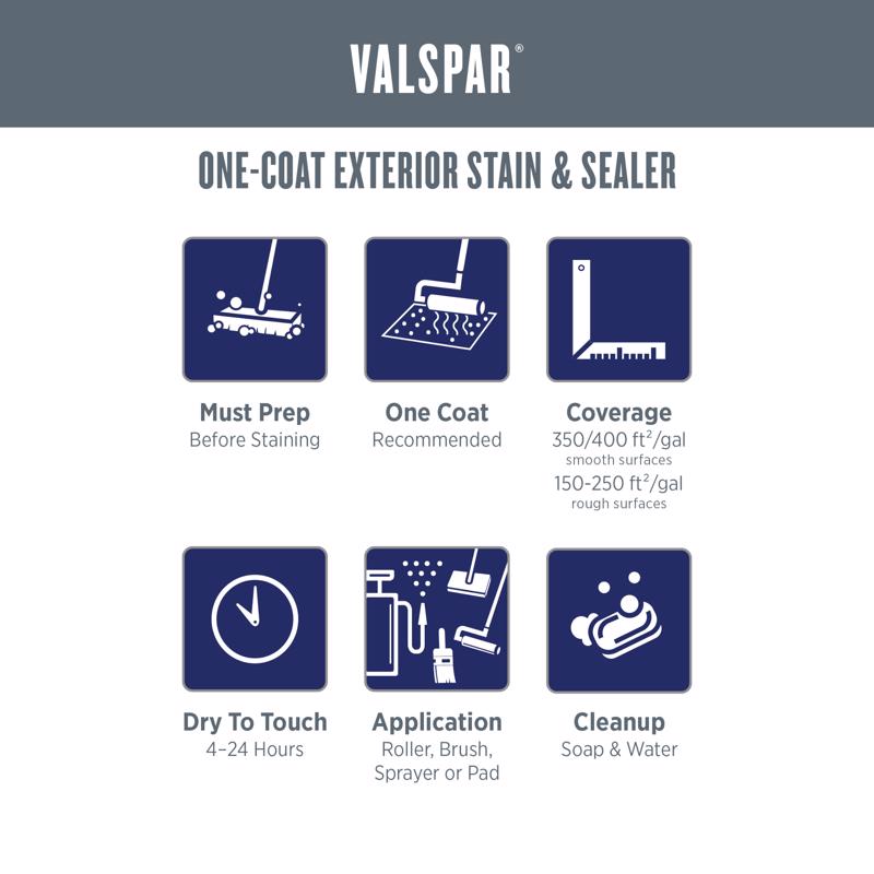 Valspar One-Coat Semi-Transparent Tintable Neutral Base Stain and Sealer 1 gal