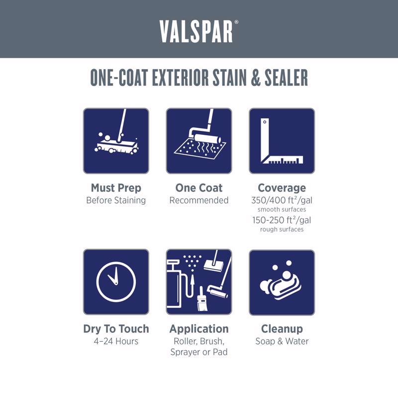 Valspar One-Coat Solid Tintable White Base Stain and Sealer 1 gal