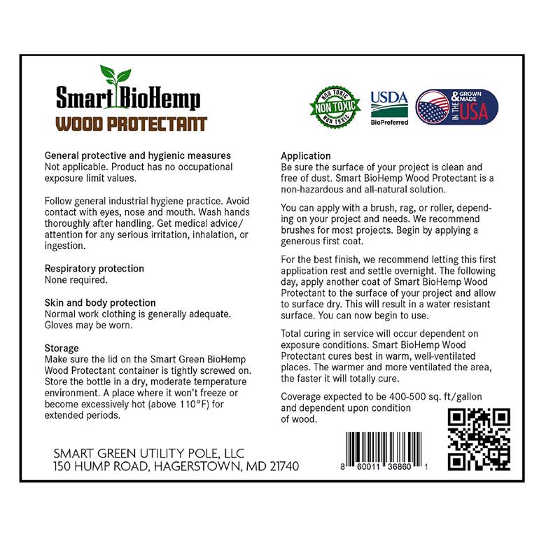 BioHemp Transparent Flat Clear Wood Protection 1 gal