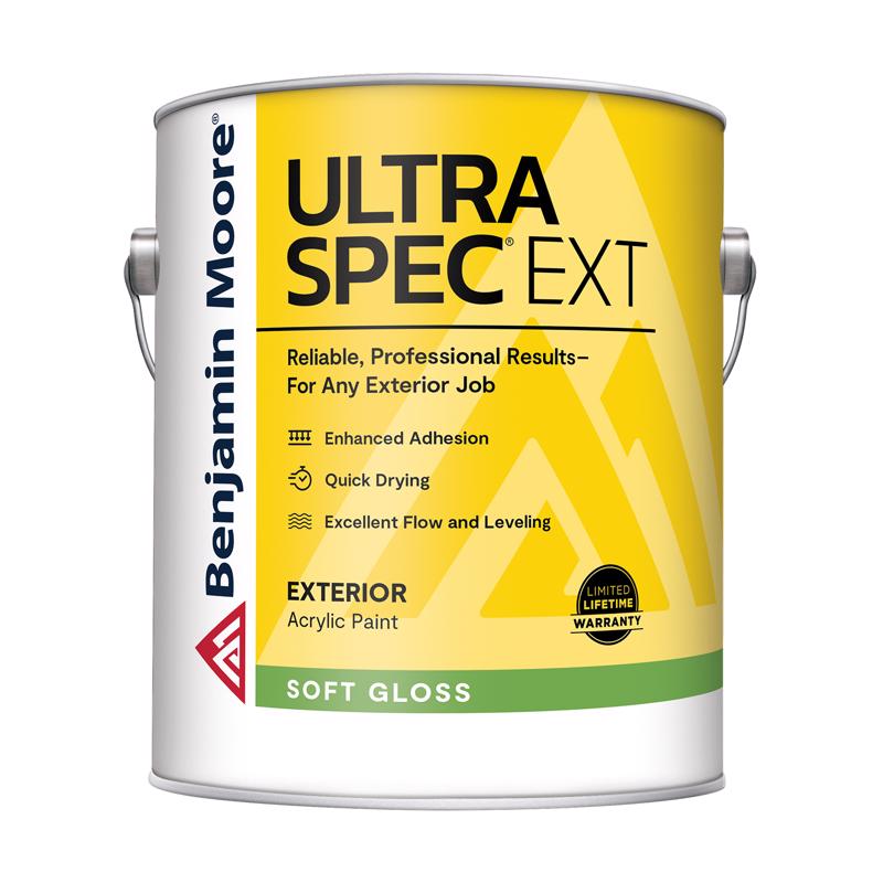 Benjamin Moore Ultra Spec Soft Gloss White House & Trim Paint Exterior 5 gal