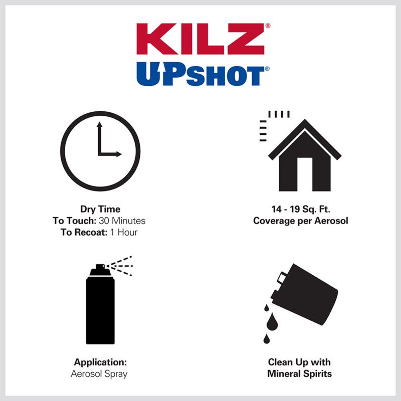 KILZ Up Shot White Flat Oil-Based Aerosol Primer/Sealer 10 oz