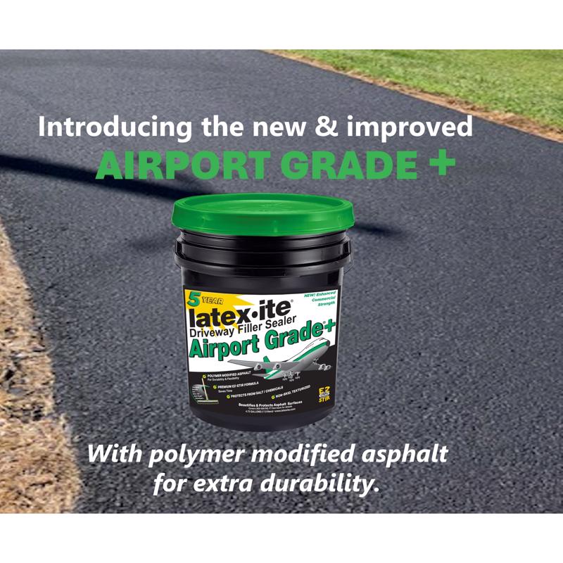 Latex-ite Airport Grade+ Flat Black Asphalt Driveway Sealer 4.75 gal
