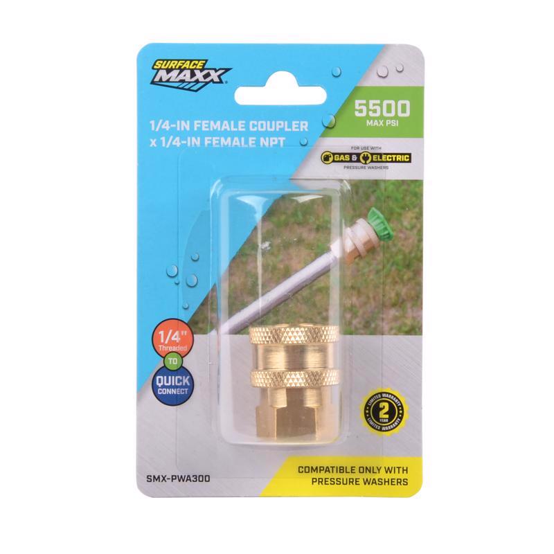 SurfaceMaxx 1/4-in Female NPT x 1/4-in Female Quick Connect Plug 5500 psi