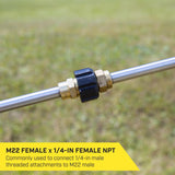 SurfaceMaxx M22 Female x 1/4-in Female NPT Screw Coupling 5800 psi