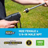 SurfaceMaxx M22 Female x 1/4-in Male NPT Screw Nipple 5800 psi
