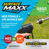 SurfaceMaxx M22 Female x 1/4-in Male NPT Screw Nipple 5800 psi