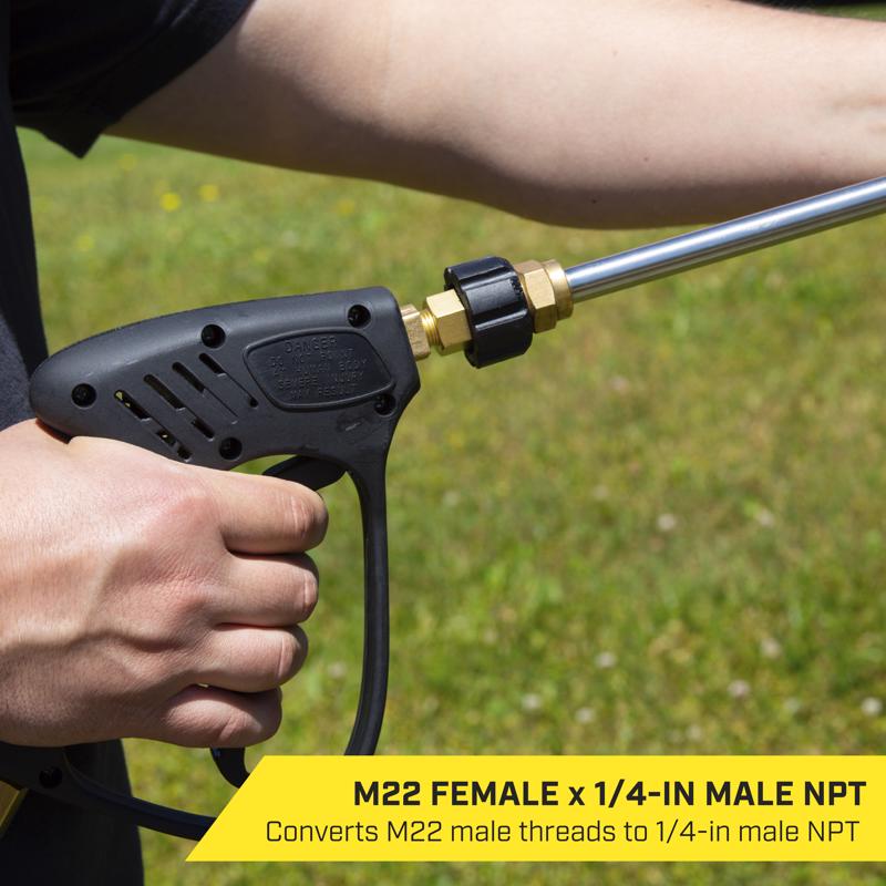 SurfaceMaxx M22 Female x 1/4-in Male NPT Screw Nipple 5800 psi