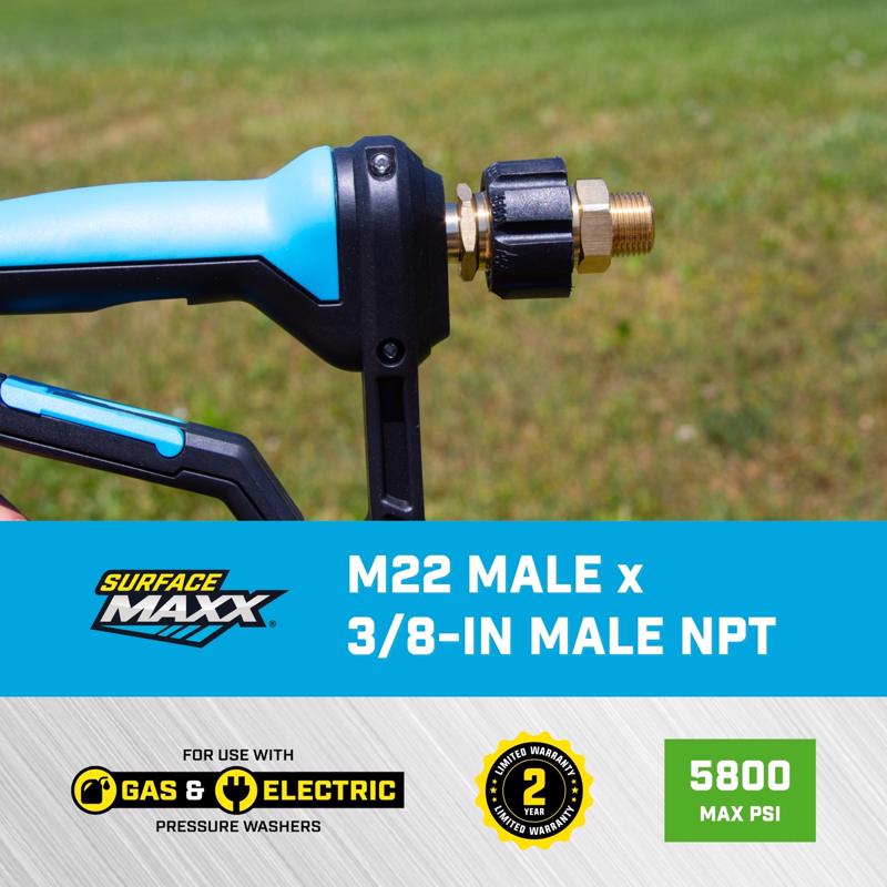 SurfaceMaxx M22 Female x 3/8-in Male NPT Screw Nipple 5800 psi