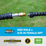 SurfaceMaxx M22 Male x 3/8-in Female NPT Screw Nipple 5800 psi