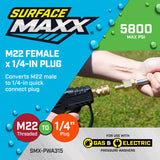 SurfaceMaxx M22 Female x 1/4-in Quick Connect Plug 5800 psi