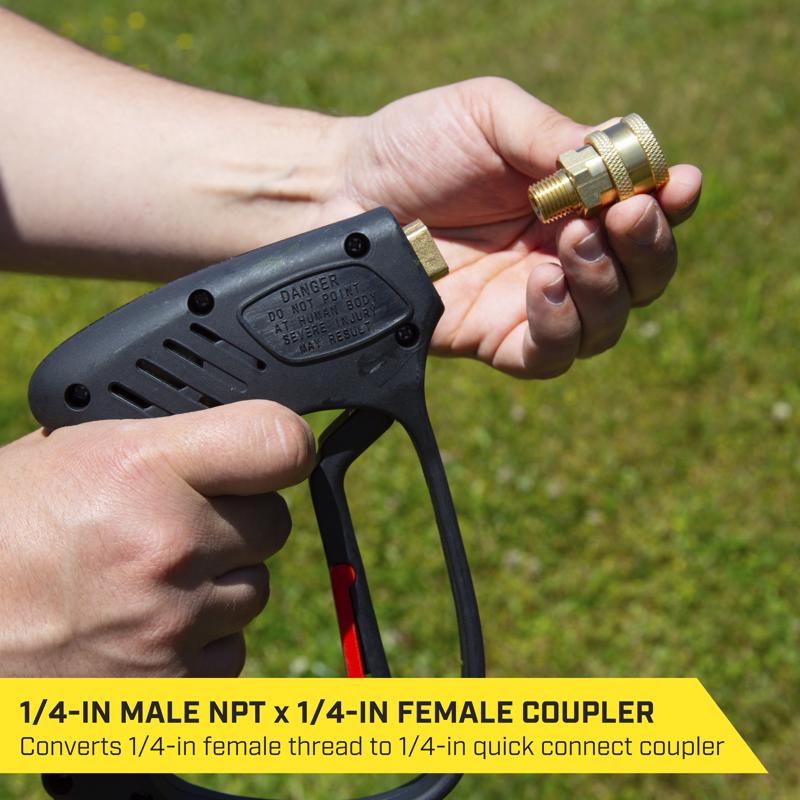 SurfaceMaxx 1/4-in Male NPT x 1/4-in Female Quick Connect Coupler 5500 psi