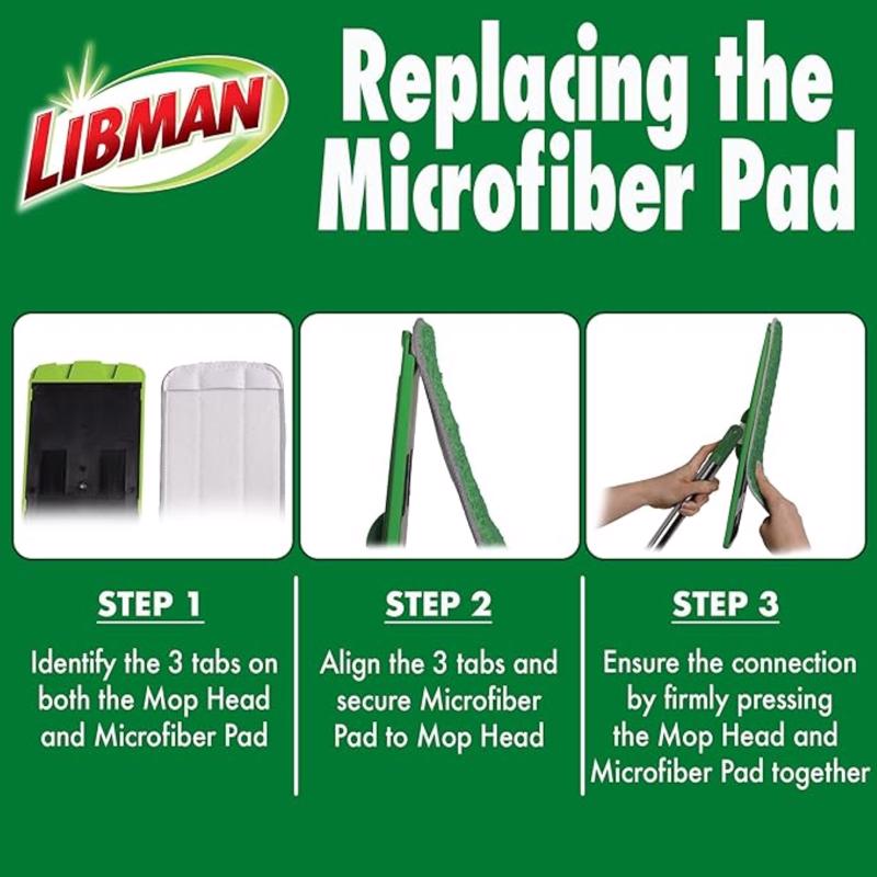 Libman Rinse N' Wring 13 in. Flat Microfiber Mop Refill 1 pk