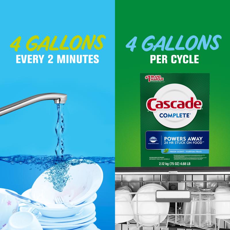 Cascade Complete Fresh Scent Powder Dishwasher Detergent 75 oz 1 pk