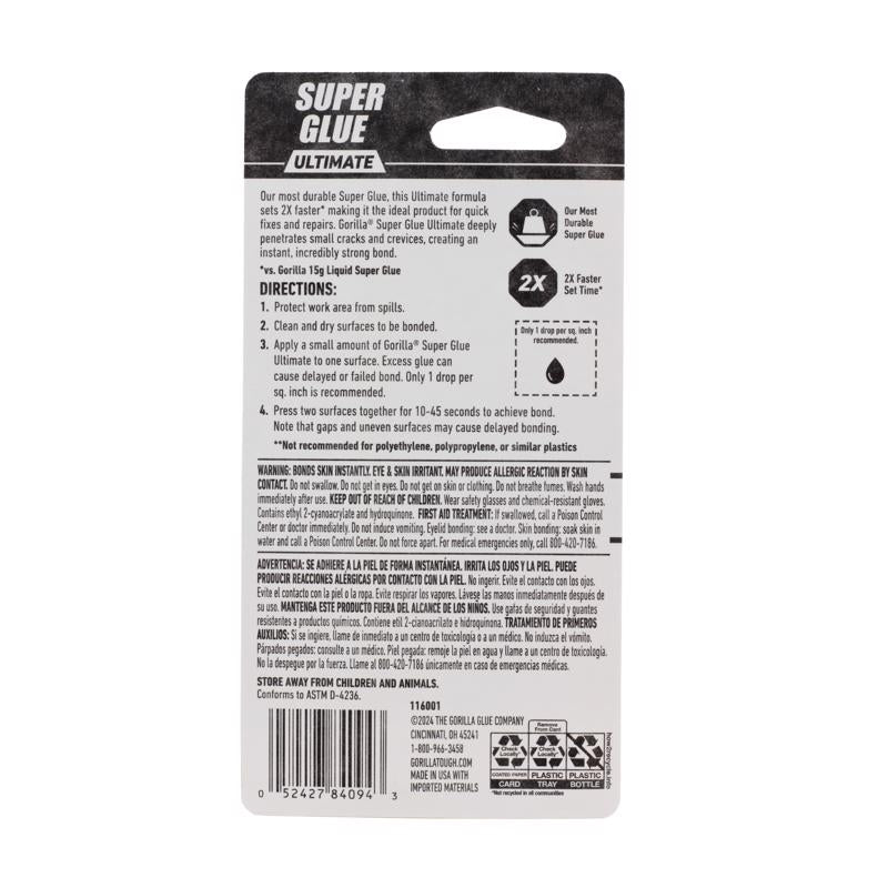 Gorilla High Strength Clear Super Glue 0.53 oz