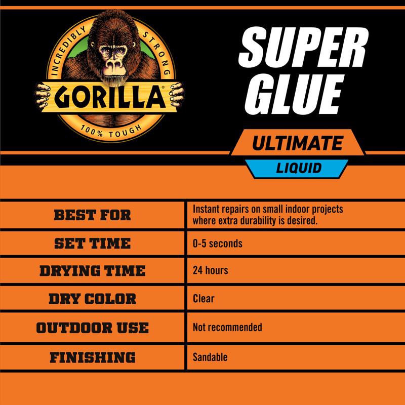 Gorilla High Strength Clear Super Glue 0.53 oz