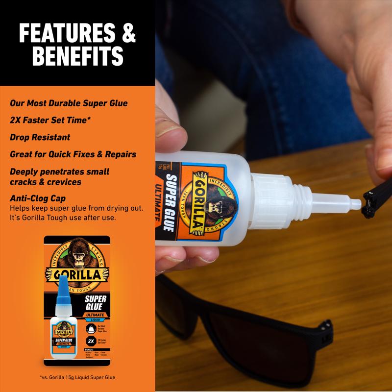 Gorilla High Strength Clear Super Glue 0.53 oz
