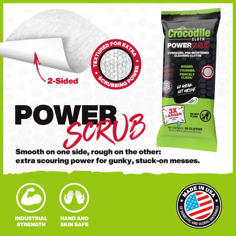 Crocodile Cloth Power Scrub Cleaning Cloth 15 in. W X 10 in. L 10 wipes 10 pk