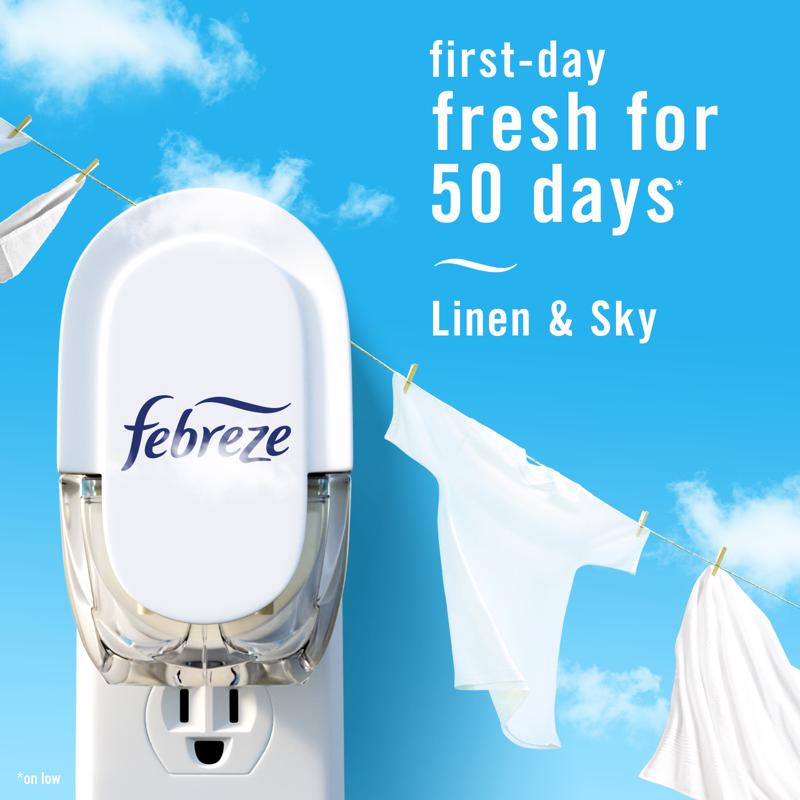 Febreze Plug Linen and Sky Scent Air Freshener Oil Refill 1.75 oz Liquid 2 pk