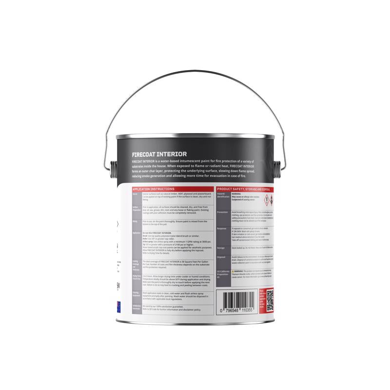 Firecoat White Flat Water-Based Acrylic Fire Retardant Paint 1 gal