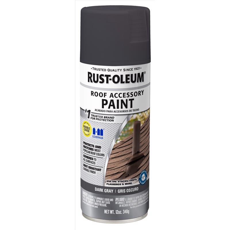 Rust-Oleum Roof Accessory Flat Dark Gray Spray  Paint 12 oz