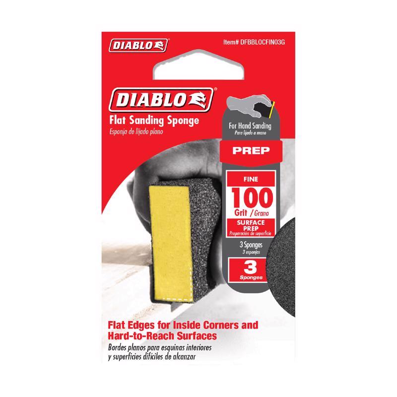 Diablo 4 in. L X 2-1/2 in. W X 1 in. 100 Grit Fine Flat Surface Sanding Sponge