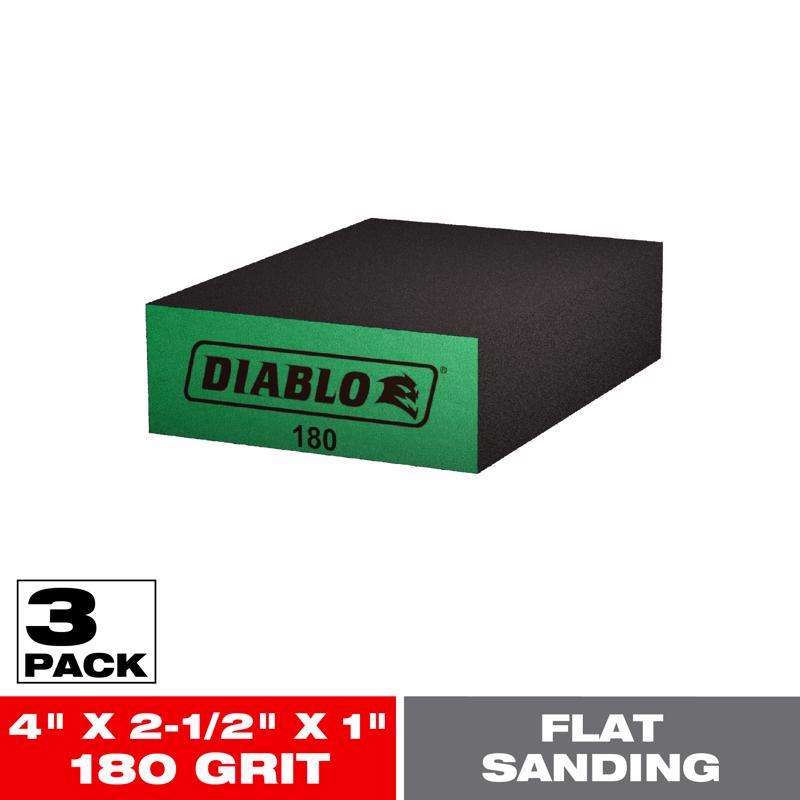 Diablo 4 in. L X 2-1/2 in. W X 1 in. 180 Grit Ultra Fine Flat Surface Sanding Sponge