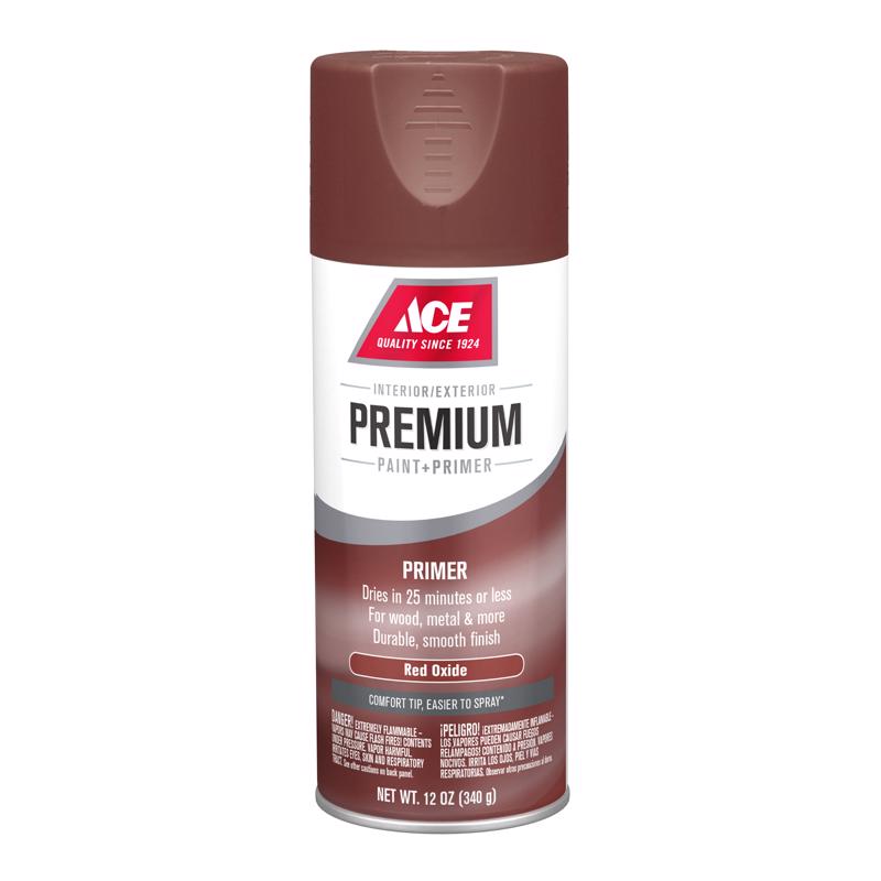 Ace Premium Smooth Red Oxide Paint + Primer Enamel Spray 12 oz