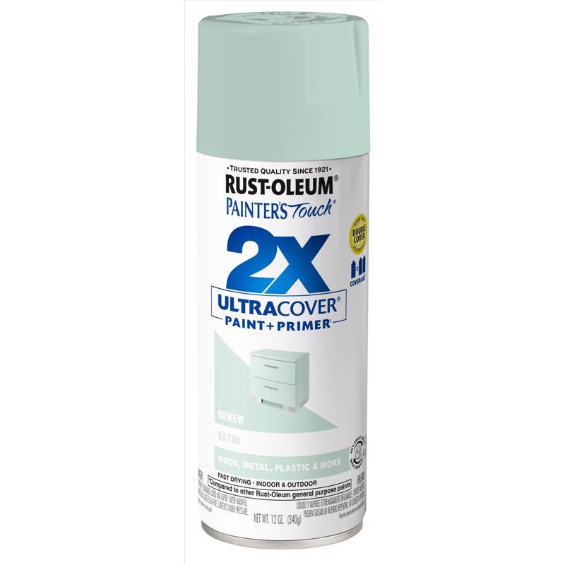 Rust-Oleum Painter's Touch 2X Ultra Cover Satin Renew Paint+Primer Spray Paint 12 oz
